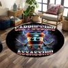 Cappuccino Assassin with Swords Print Round Rug, Living Room, Bedroom, Playroom Carpet, Non Slip Floor Mat, Gift