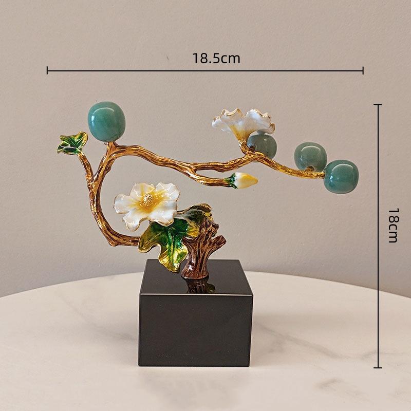 Metal Handicraft Golden Tree Plum Blossom Crystal Tree Artificial Sculpture Decorative Figurines Home Decoration Accessories