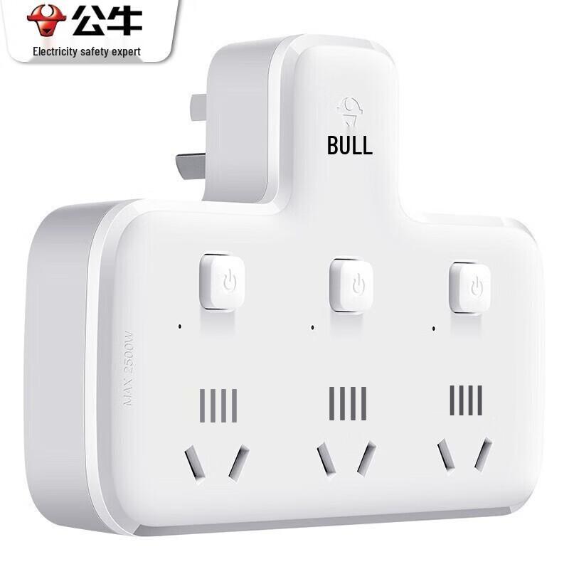 BULL GN-96033 3-Outlet Individual Control Wireless Adapter CN plug (adapter included)
