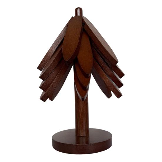 3/4/5Pcs Placemat Christmas Tree Design Bamboo Table Cushion Coaster Set High Temperature Resistant Insulation Mat