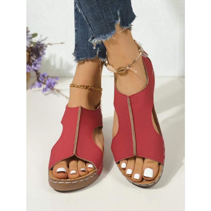 Women's Summer New Large-size Sandals Car Stitched Breathable Sandals