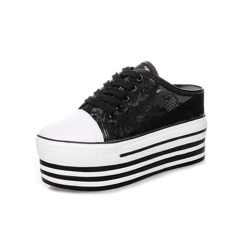 

Half-mop bag head sandals women s 2025 new lace breathable women s single shoes platform lazy casual shoes women s sandals 33 чёрный