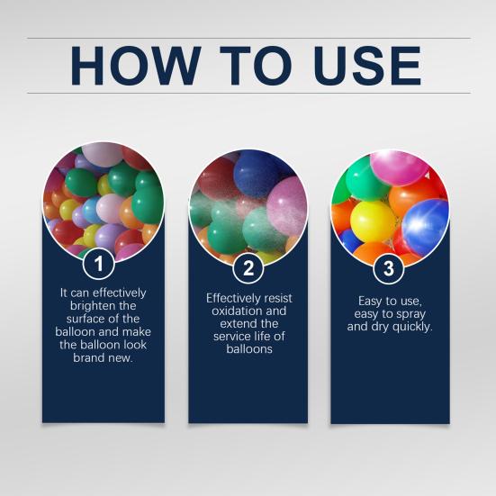Balloon Shiny Spray 60ml Brightener Spray for Latex Balloons Easy To Use Balloon Shine Spray for Lasting Gloss Finish