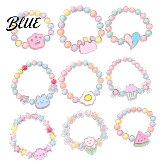 Toddler Safe Bead Bracelet for Kids Macaron Color Beads Elastic
