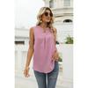 Spring Summer Women's Solid Color Shirt Loose V-neck Sleeveless Lace Trim Blouse, European American Style Casual Top