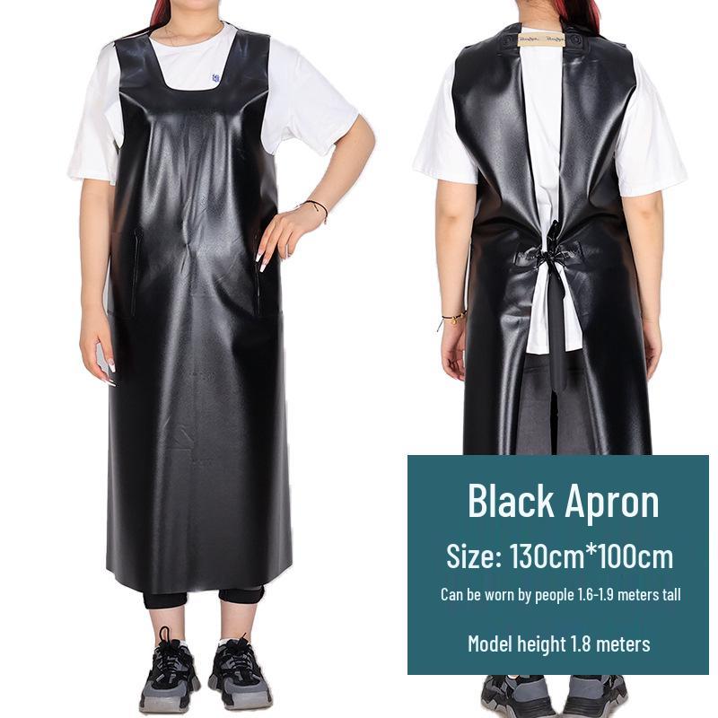 Extended Waterproof & Oil-Resistant Work Apron for Aquatic Product Slaughter