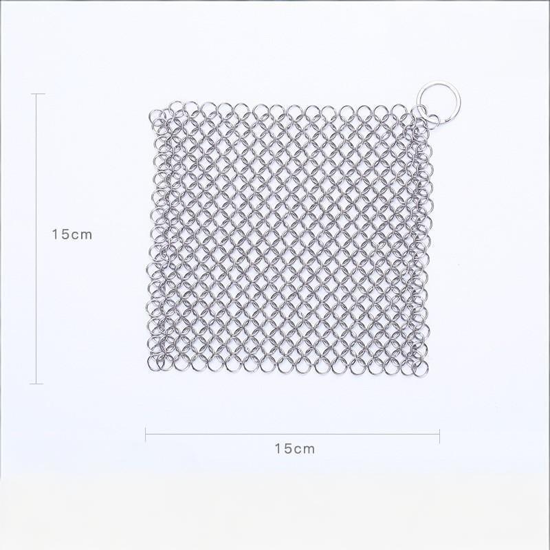Stainless Steel Chainmail Scrubber 1Pcs Rust Proof Scratch Free Ideal Gift for Cooking Lovers Kitchen Cookware Cleaning