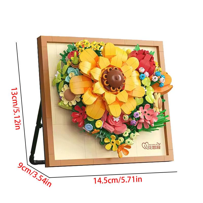 New Year Decorations 3D Picture Frame Building Blocks Flowers Mini Bricks DIY Girls Toys Wedding Gifts