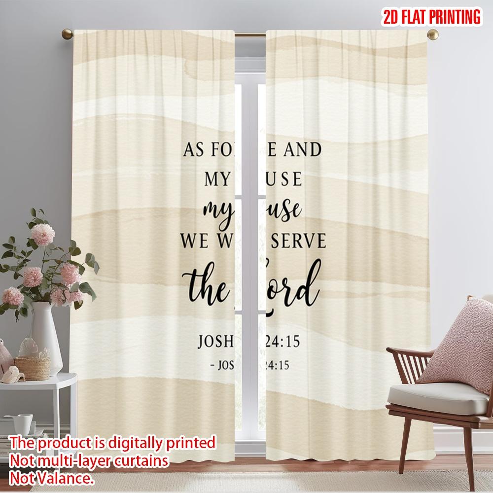 

2pcs 2D flat printing Drapes House Serve Lord Joshua 100% Polyester Without Electricity 0 for Room bedroom wall decor 52.50×116.00 CM 2pcs