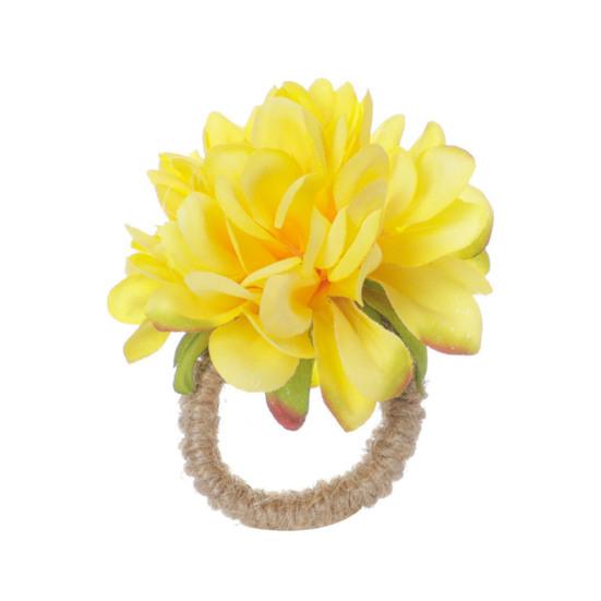 Napkin Ring Handmade Artificial Flower Decor Napkin Buckle Simulated Flowers Leaves Napkin Holder Table Decoration