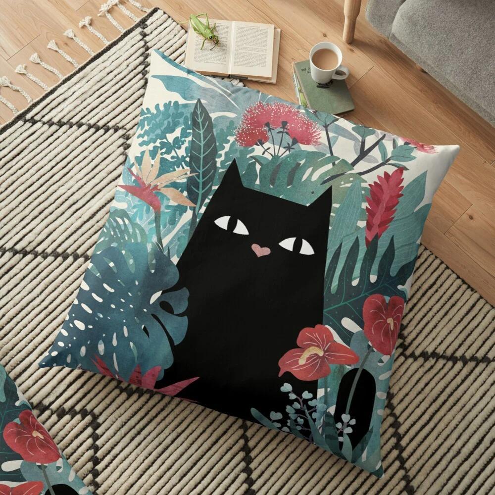 Cute Cat Pattern Pillowcase Interior Decoration Office Living Room Home Pillowcase