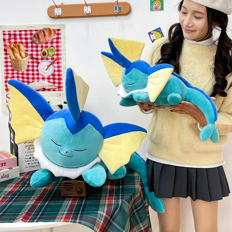 30-70cm Vaporeon Plush Toys Large Cartoon Plushie Cute Eevee Anime Pillow Doll Stuffed Gift for Childrens Xmas
