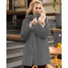 Womens Faux Fur Coat Stand Collar Winter Mid-Length Streetwear Light Luxury Outerwear