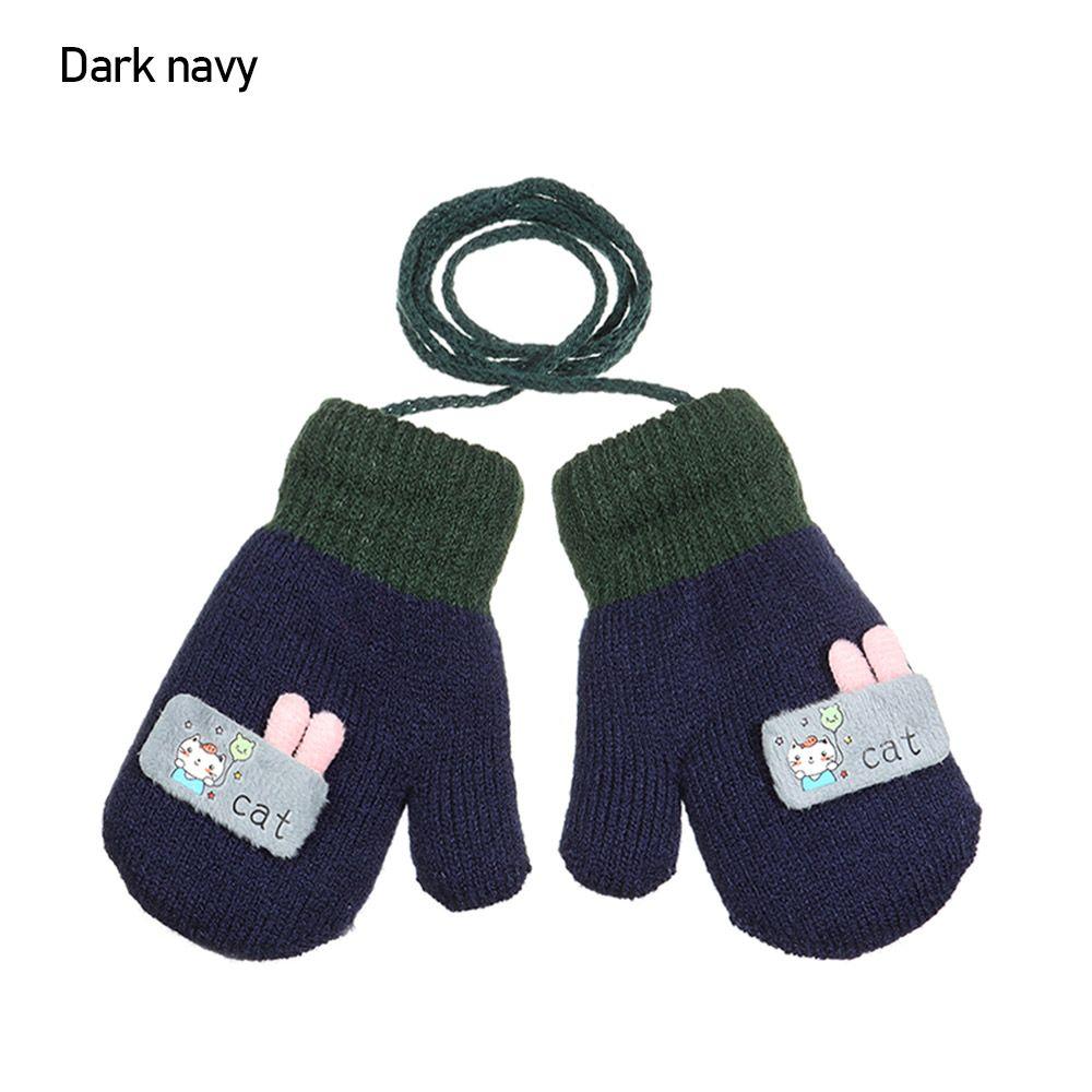 Thicken Mittens for Children Kids Mittens Winter Cute Knitted Gloves Toddler Warm Rope 1-6Years Boy Girl Baby Hand Gloves