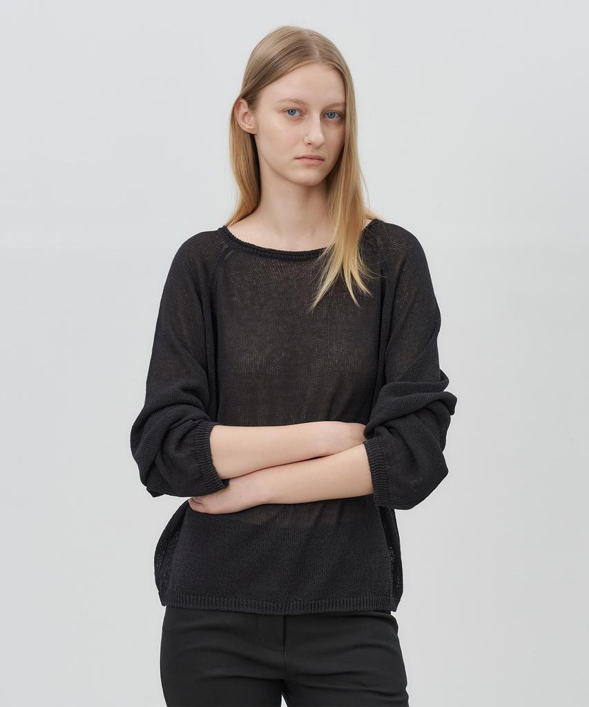 Loteu Linen Fluid Raglan Knit_2 Color