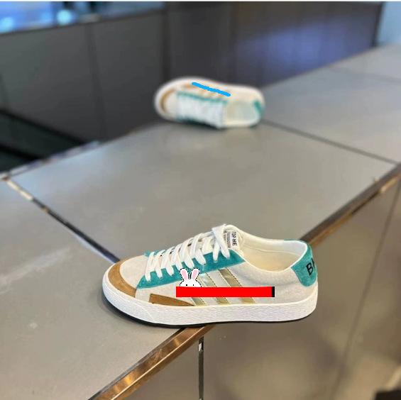 Color matching three bars new leather platform comfortable casual shoes bm