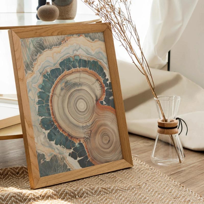 1pc Nordic Tree Ring Abstract Art, Modern Abstract, Scandinavian Abstract Wall Art, Wood Rings Wall Art, Nordic Fine Arts