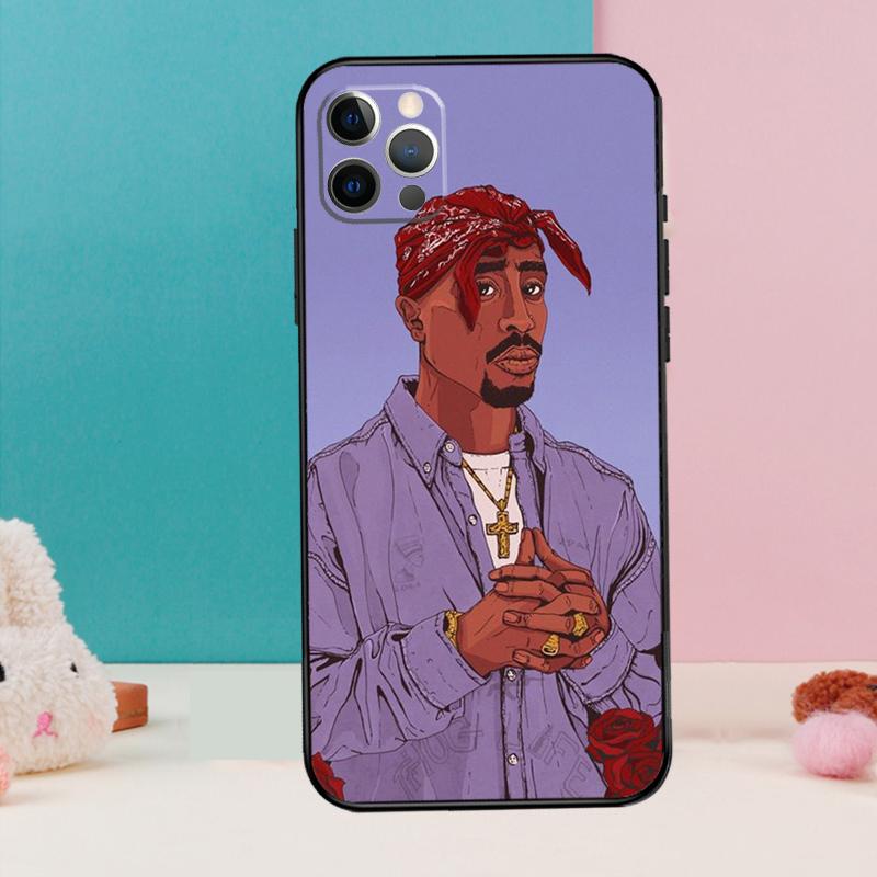 2Pac Hip Hop Singer Phone Case For iPhone 17 Air 16 15 14 13 12 11 Pro Max 12 13 mini 15 16 Plus 16e Cover Coque