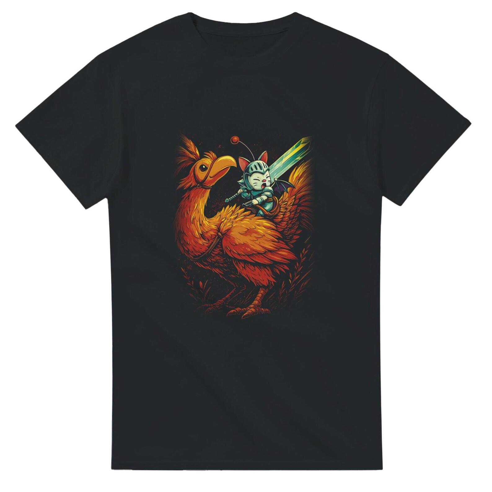 Chocobo Moogle Halftone Heavyweight Unisex Crewneck T shirt | Gildan® 5000 3XL