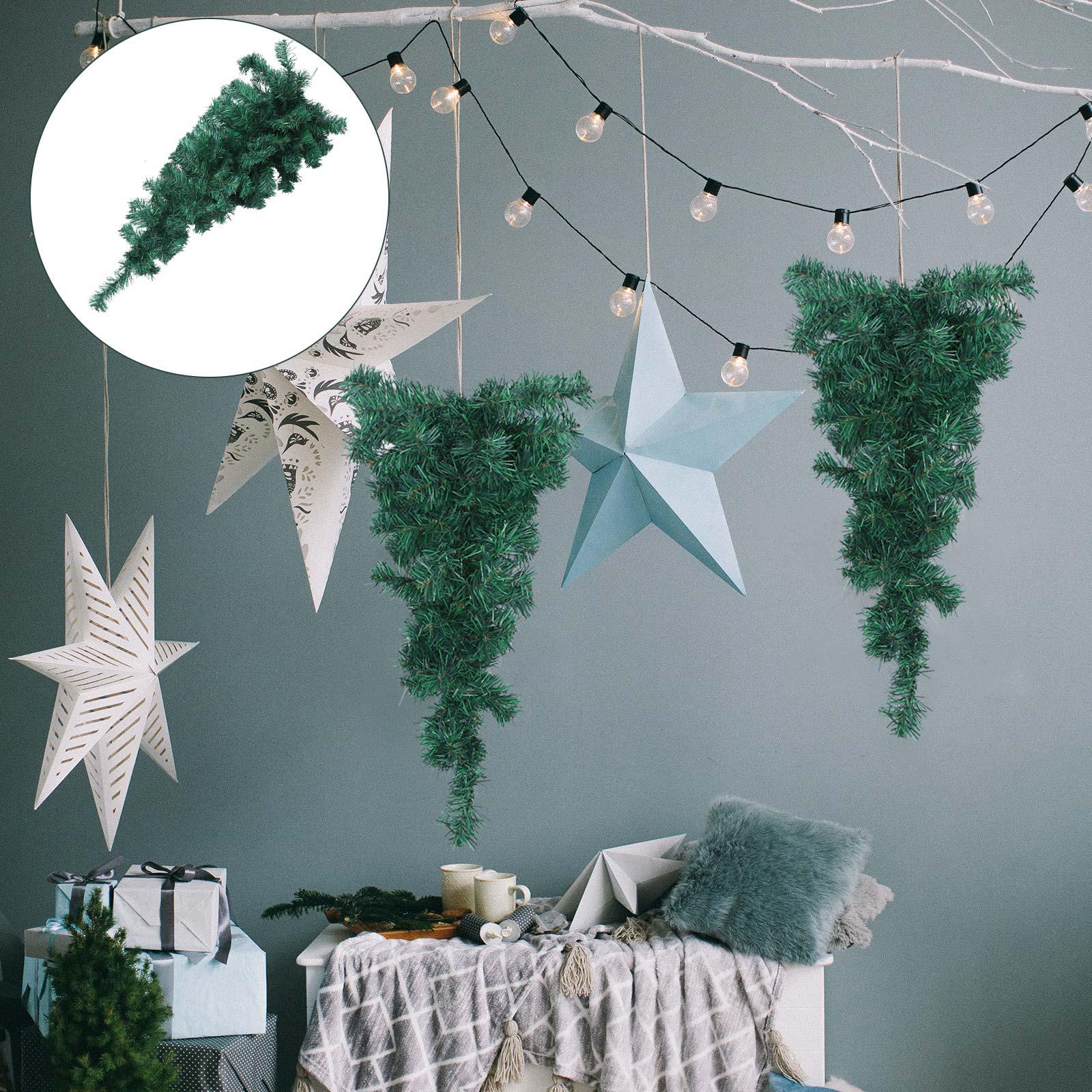 

Christmas Swag Wreath Tree Pendant Decorations Simulated Plant Decorative Plastic 90x40cm зелёный