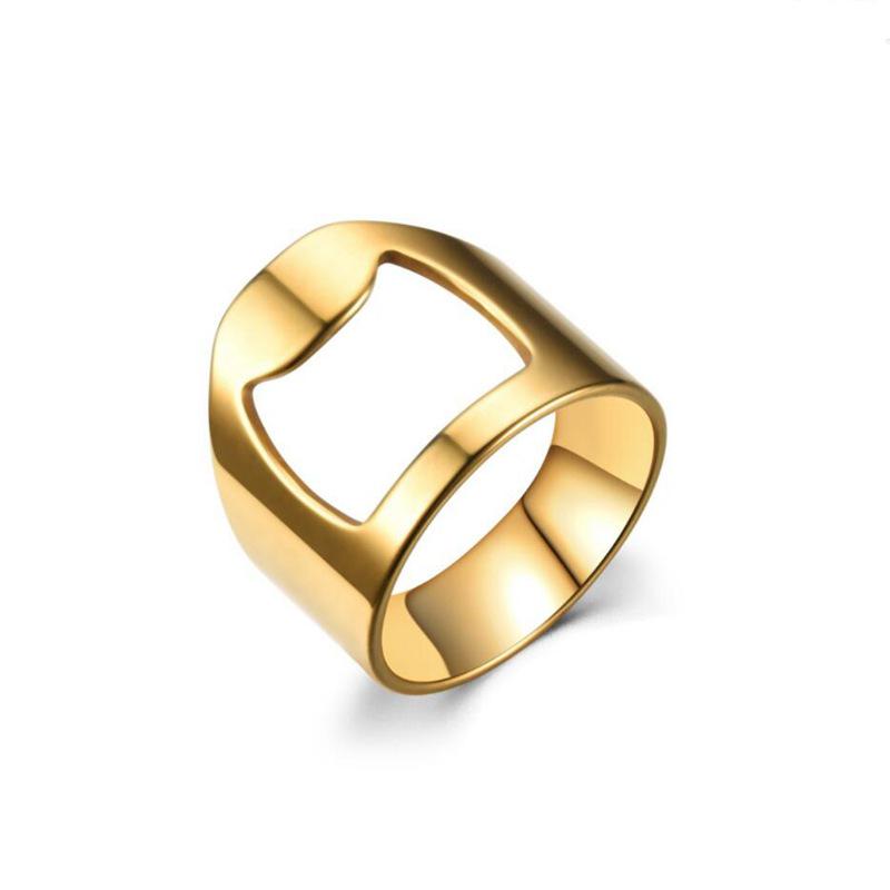 Herren Modischer Titan Edelstahl Ring & Bierflaschenöffner - Europäischer & Amerikanischer Stil Grenzüberschreitender Schmuck