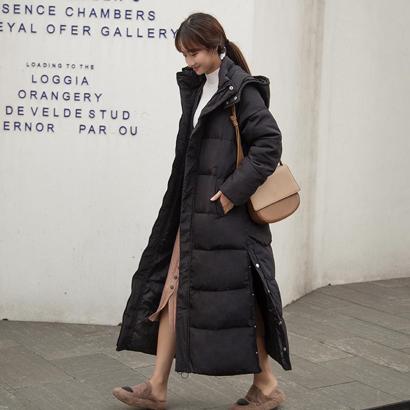 Cotton-padded Jacket Women's Winter Over-the-knee Extended Cotton-padded Coat Loose Padded Cotton-padded Jacket.