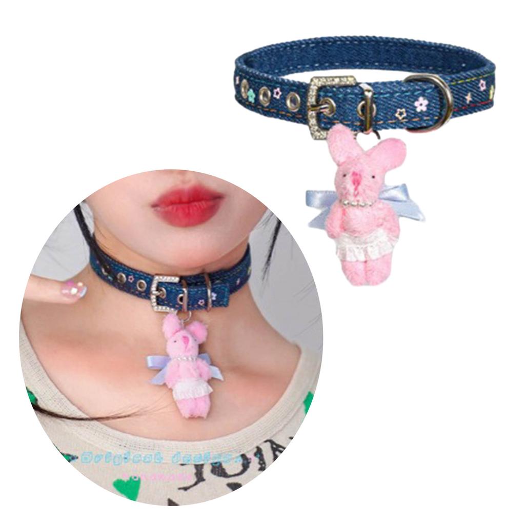 Unique Collar Necklace Trendy Rabbit Necklace Pink Rabbit Pendant Necklace Chic Short Necklace Daily Wear Necklaces