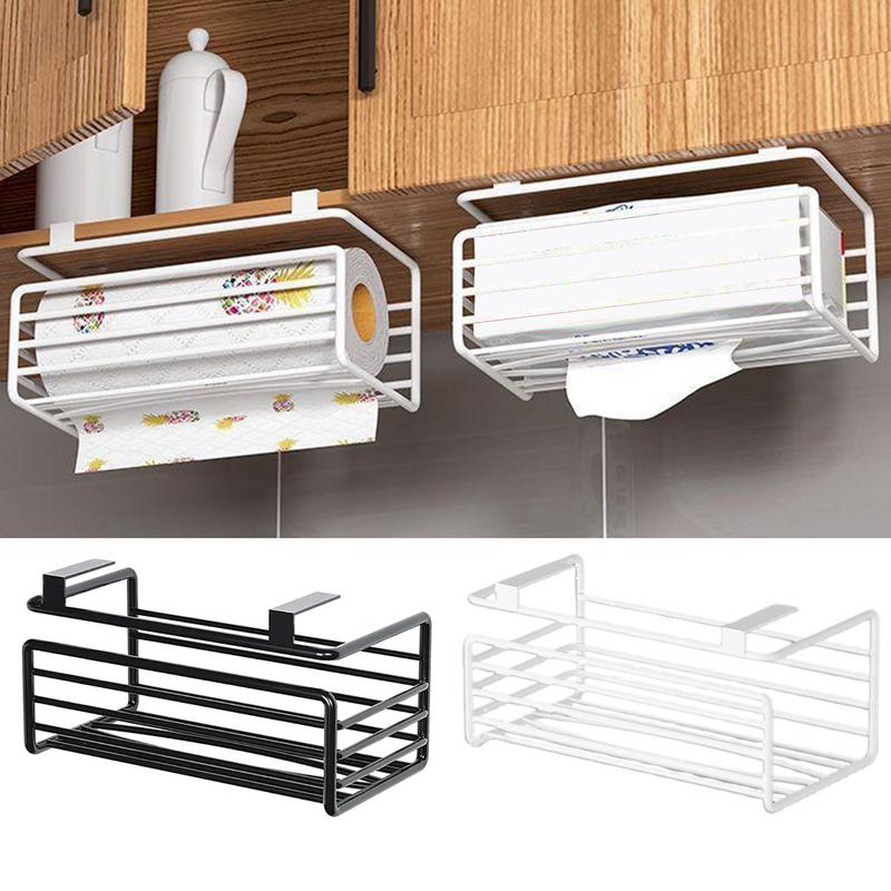 Uchwyt na ręczniki papierowe Blat Wieszak Organizer na papier toaletowy Bez wiercenia Konstrukcja z dużym łukowym otworem Pod szafką Ręcznik papierowy