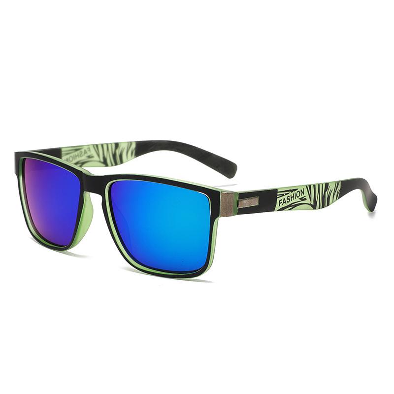 

1/3PCS Trendy Personality Square Sunglasses Colorful Lenses Slimming Anti Glare Uv400 Unisex Eye Protection Sunglasses 3249 зелений