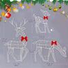 Weihnachts-Hirschfiguren Metallhirsche Outdoor-Weihnachtsdekorationen mit LED-Lichtern für Garten Hof Leuchtende Rentiere für Rasen