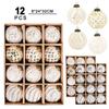 12pcs Electroplated Christmas Hanging Balls Set Shatterproof Xmas Tree Pendants  Party Favors