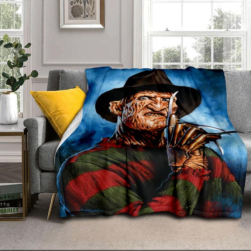 Horror Movie Characters Collage Blanket Flannel Blanket for bed, sofa, Camping, Hiking, Picnic Essentials, gift for family Fan gifts