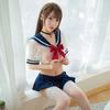 Sailor suit transparent suit seduction cute college girl cute fat sub student sex shirt mini skirt
