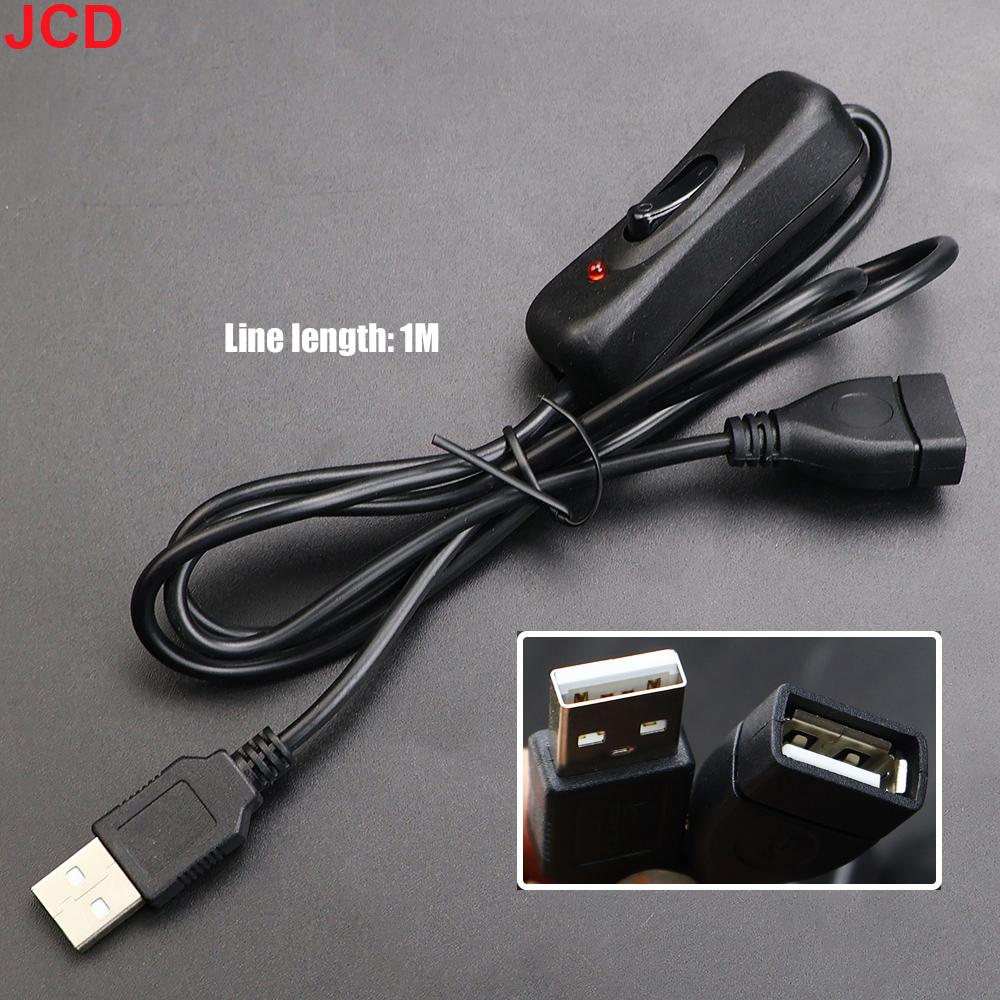JCD 1pcs 5V Switch Power Supply Wire USB Male to 2 Core Connection Cable 501 Button ON OFF For LED Strip Lamp Bulb Light DIY