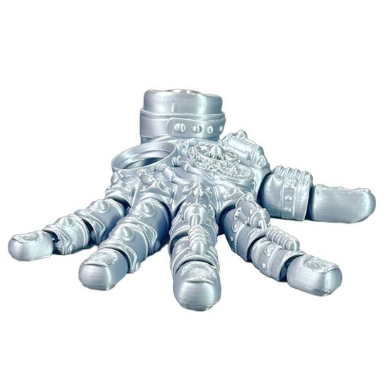 3D Printed Mechanical Hand Figurine Movable Joints Robotic Hand Statue Stress Relief Palm Fidget Toy Home Office Desktop Decoration Ornament