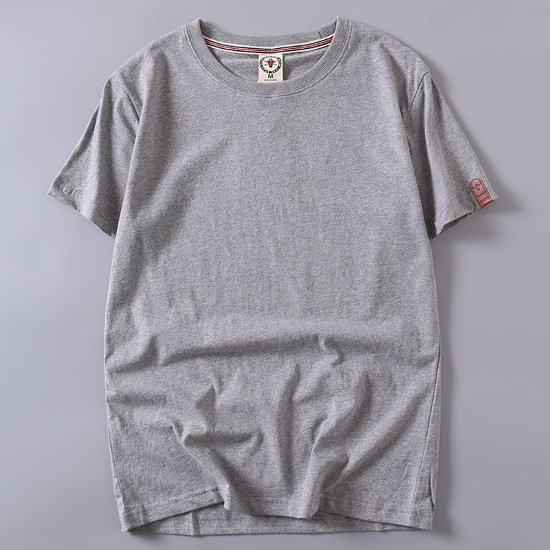 Export to Japan Foreign Trade Leftover Stock Clearance Short-Sleeved T-shirt Grey L