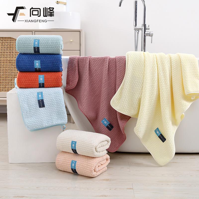 Towel Summer Thin 7 Coral Fleece Grade A Antibacterial Great Wall Grid Large Bath Towel Household Soft Absorbent Bath Towel