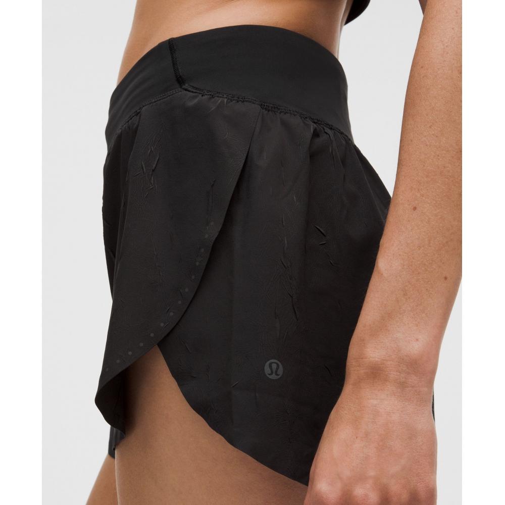 Lululemon Fast And Free High Rise Split Short 3   Crinkle Black