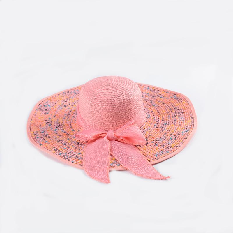Summer Big-brimmed Beach Hat, Children's Bow, Seaside Vacation Sunscreen Visor, Hot-selling Foldable Straw Hat