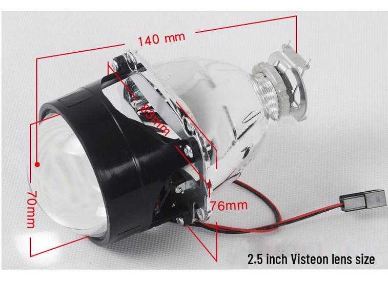 2.5" WST HID Bi-Xenon Projector Lens Headlight Kit for Cars & Motorcycles - High Brightness, Non-Destructive Refit.