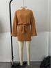 2026 European & American Women's Ribbed Knit Dress with Belt - Long Sleeve, Spring/Autumn Fashion