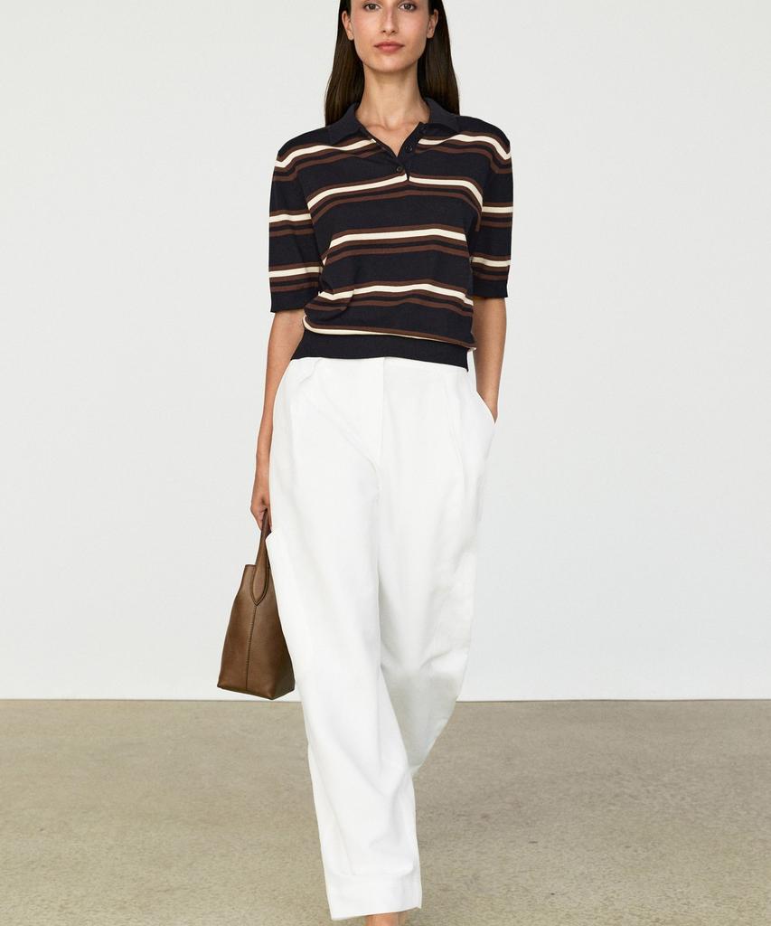 Masimodutti 100% Cotton Striped Knit Polo