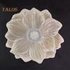 PVC Placemats for Dining Pressed Vinyl Metallic Flower Table Mats 15 Inch Round Tablemats Vinyl Place Mats for Kitchen Table Holiday Wedding