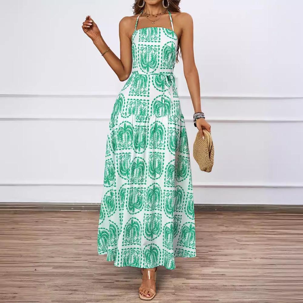 

Летнее платье для отдыха на пляже с халтер-воротником в гавайском стиле XL