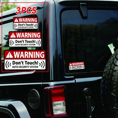 3Pcs/Set Do Not Touch Warning Stickers, Waterproof Anti-Theft Vinyl Decals, Exterior Decor for Car Window and Bumper
