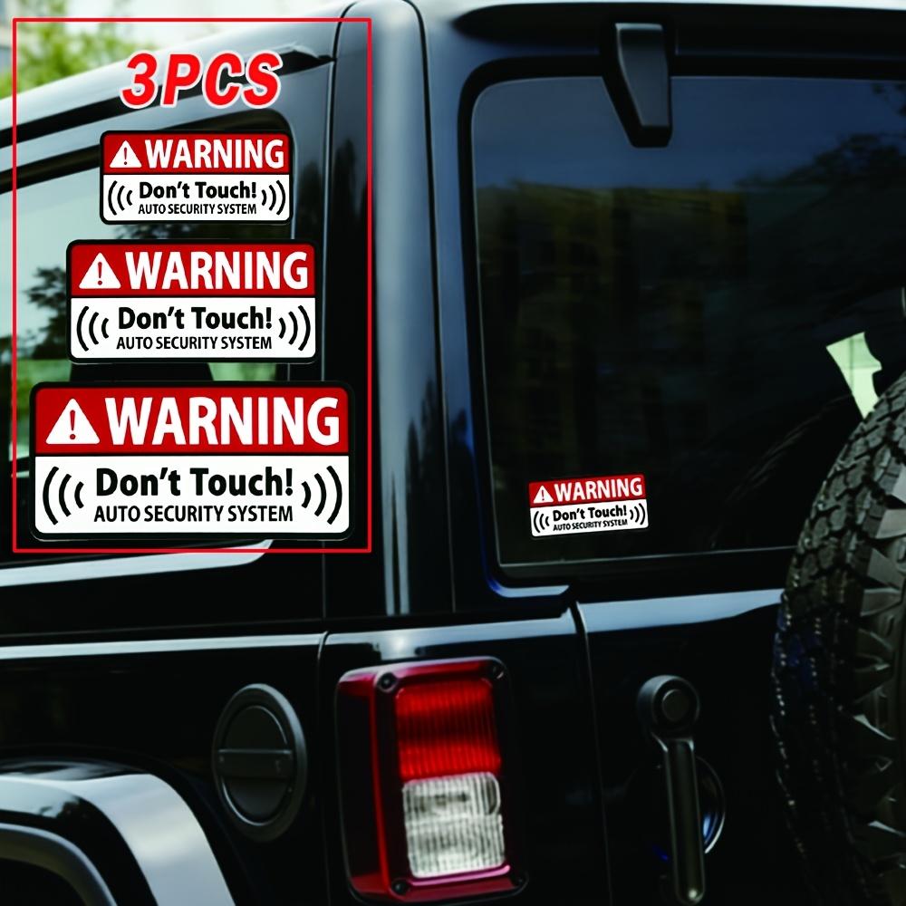 3Pcs/Set Do Not Touch Warning Stickers, Waterproof Anti-Theft Vinyl Decals, Exterior Decor for Car Window and Bumper