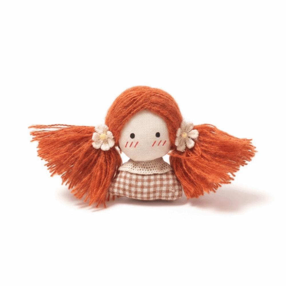 Handmade Braid Girl Doll Fabric Cotton Filled Mini Cartoon Doll Clothing Decoration