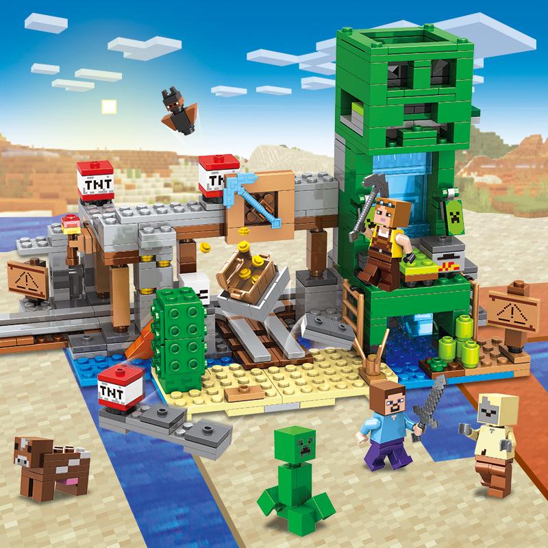 Minecraft-Themed Cave Village Construction Set for Kids - Educational Puzzle with Building Blocks