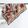 Autumn and winter vintage rose-print silk scarf for women, niche and sophisticated shawl for women, versatile silk wool large square scarf