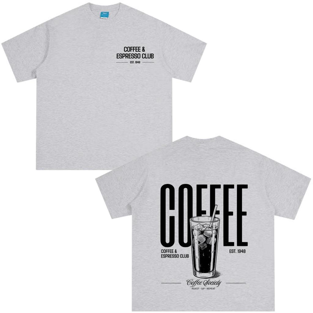 Iced Coffee Funny Print Tshirt Unisex Unisex Vintage Fashion Tshirt Summer Shortsleeved Loose Casual Cotton Tshirts Streetwear